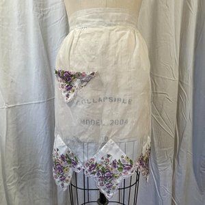 Vintage Mid Century White Organdy Apron